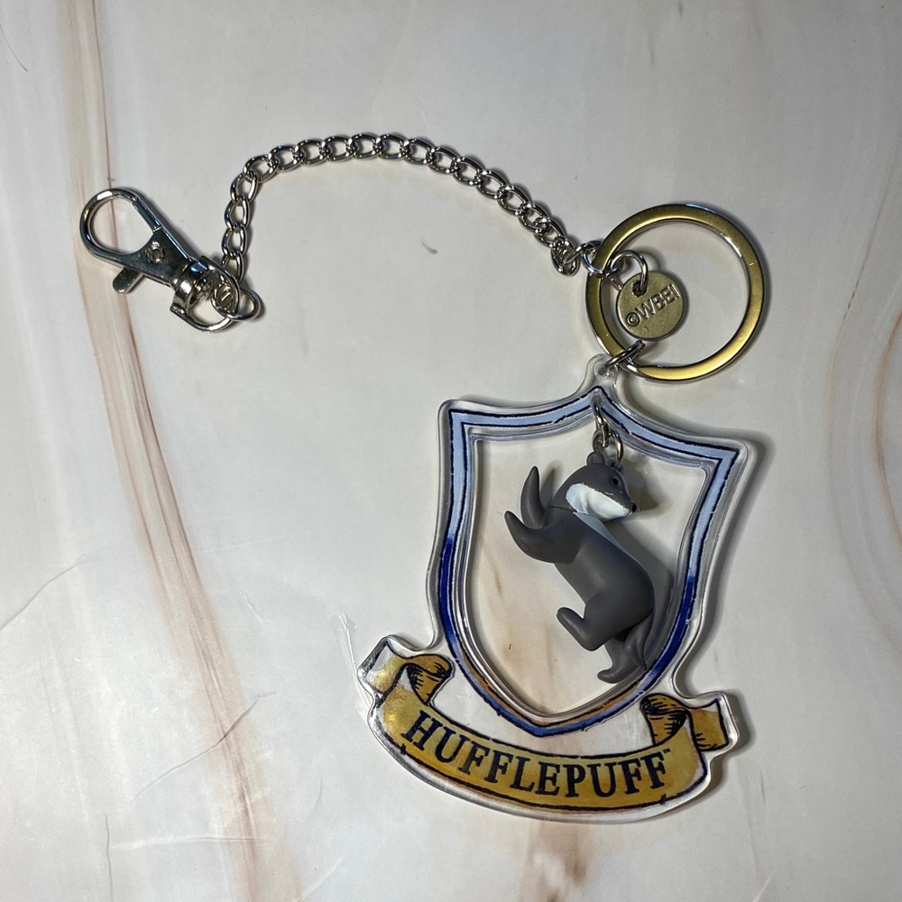 Harry Potter Miniso Hufflepuff Keychain with Badger Charm